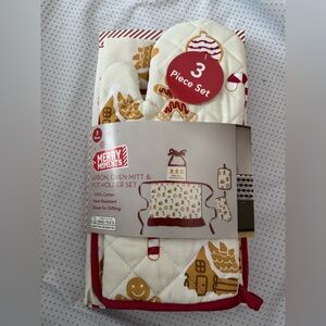🌸Merry Moments Apron, Oven Mitt & Pot Holder Set
